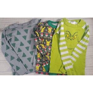 Hanna Andersson Pajama Tops Lot of 3 – Grinch, Pokémon, Christmas Trees – 120cm